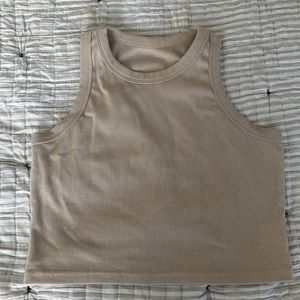 Neutral beige crop top
